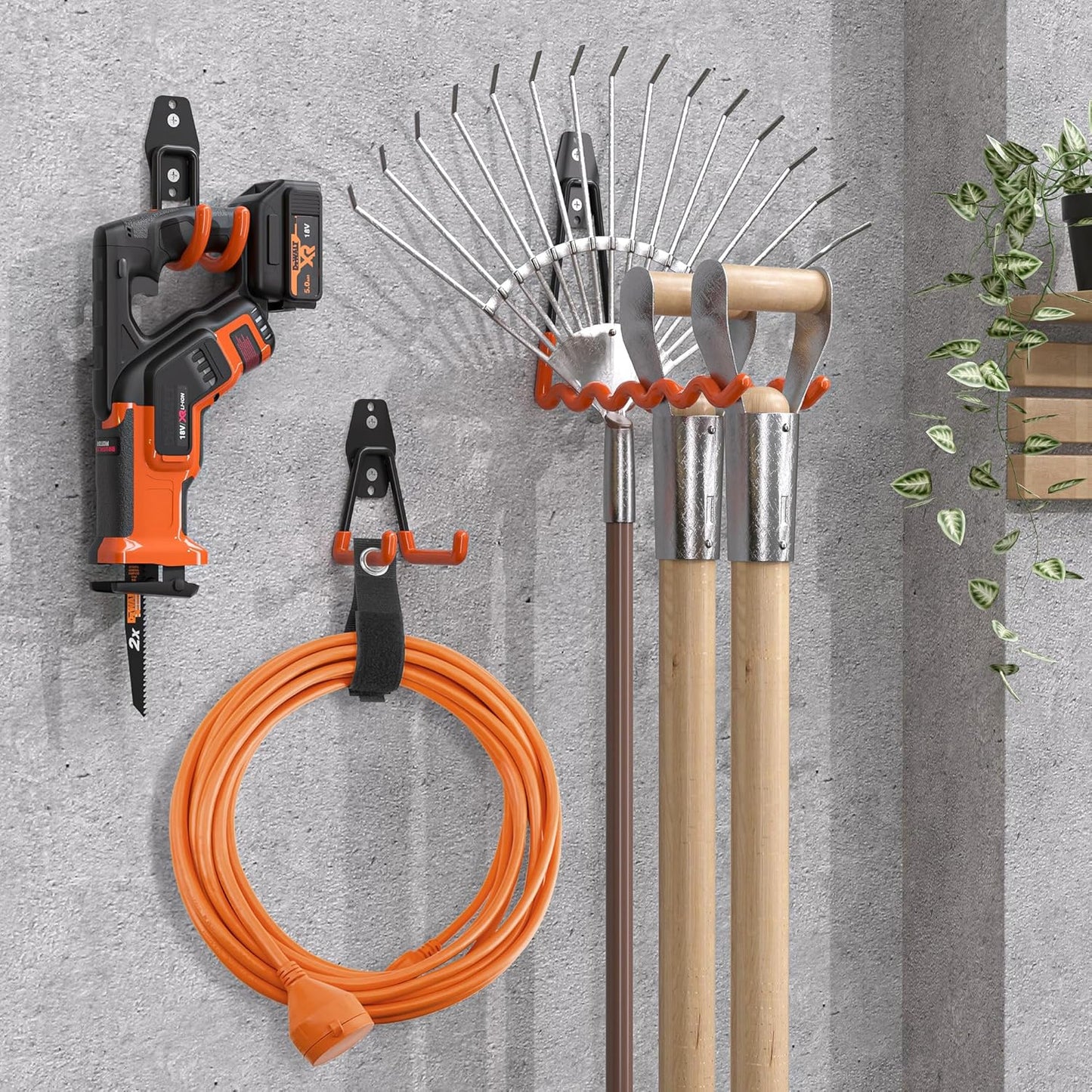 Nacial Heavy-Duty Garage Hooks - 18 Pack Utility Steel Wall Mount Storage for Bikes, Ladders & Tools