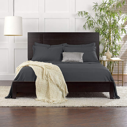 Pure Bamboo Full Bed Sheet Set - 100% Organic Viscose, Luxuriously Soft & Cooling, Charcoal Color