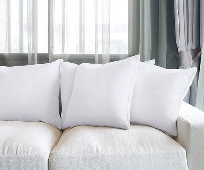 Utopia Bedding Throw Pillows (Set of 4, White) – 20 x 20 Inches Down Alternative Pillows for Bed, Sofa, and Couch - Fluffy Decorative Stuffer Pillow for Indoors & Outdoors