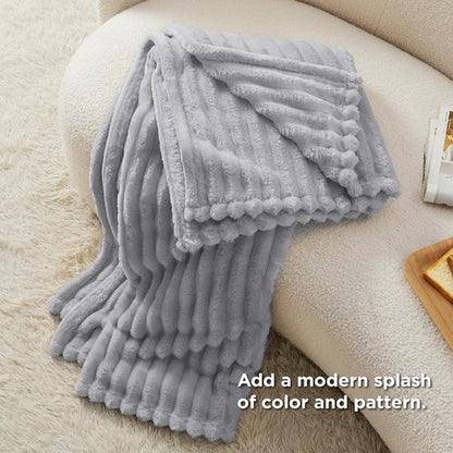 Bedsure Fleece Blanket - Super Soft Light Grey Throw for Couch, Cozy 50x70 Inches