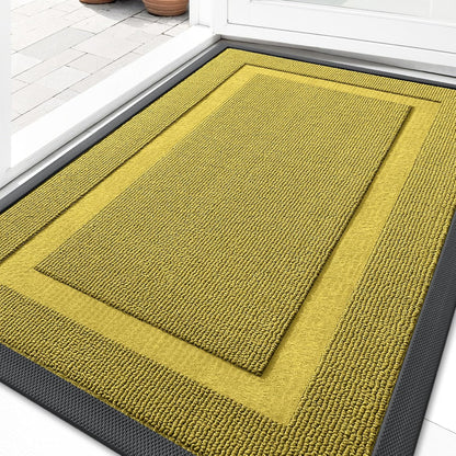 OLANLY Waterproof Front Door Mat - All-Season Indoor/Outdoor Doormat, Easy Clean, 29.5x17, Lime Green