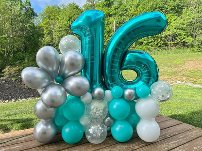 Number 4 Balloon by [Brand Name] - 40 Inch Light Blue Foil Balloon for 4th Birthday Party Decorations