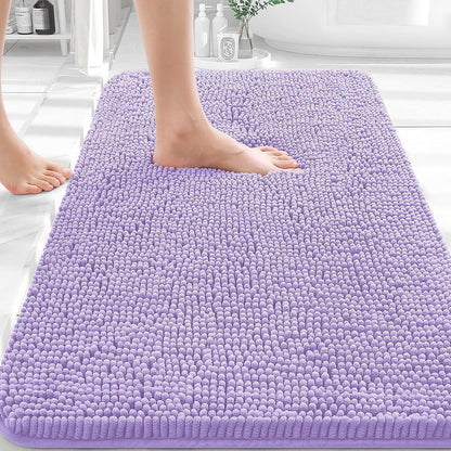 OLANLY Bathroom Rugs - Extra Soft Absorbent Chenille Bath Mats | Quick Dry, Machine Washable, 30x20, Lavender