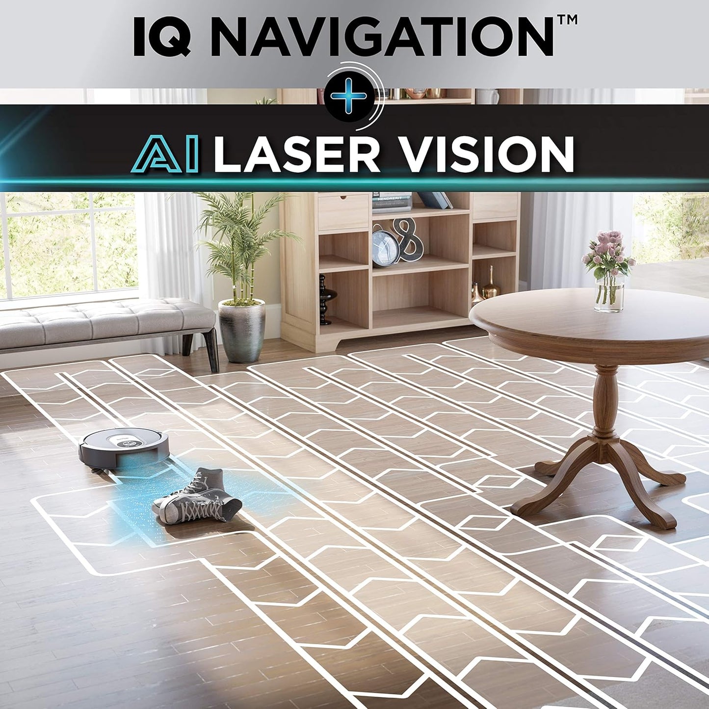 Shark AI Robot Vacuum - Smart Mapping & Scheduling | Pet Hair Pickup | Black/Silver (RV2001)