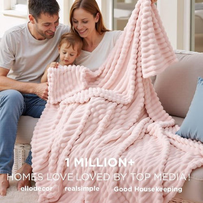 Bedsure GentleSoft Blanket - Cozy California King Size Throw in Crystal Pink, 102x96 Inches