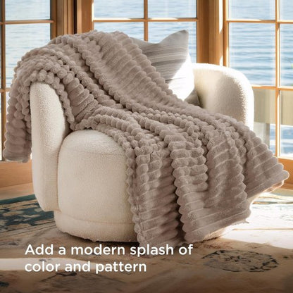 Bedsure GentleSoft Throw Blanket - Cozy Light Brown Fleece for Couch | Perfect 50x60 Inches Size