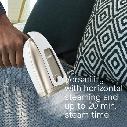 Conair Handheld Garment Steamer for Clothes, Turbo ExtremeSteam 1875W Fabric Steamer, Portable Handheld Design, Strong Penetrating Steam, White/Champagne