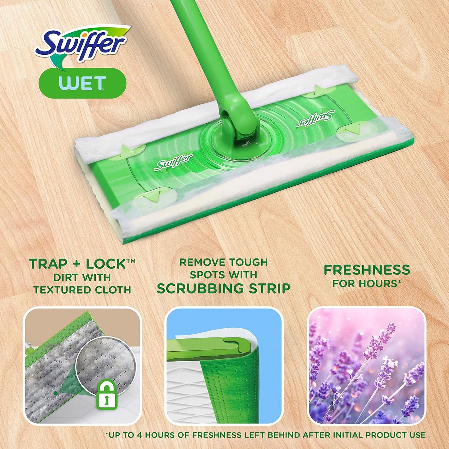 Swiffer | Wet Mop Pads Refill - All-Purpose Floor Cleaner for Dirt & Dust | Lavender, 24ct