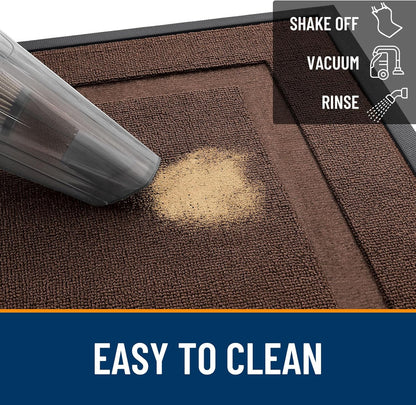 OLANLY Indoor Outdoor Doormat - Waterproof All-Season Entry Mat, Sturdy Rubber, 47x32, Chocolate Brown