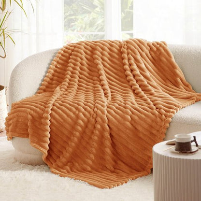 Bedsure GentleSoft Orange Fall Throw Blanket for Couch - Cozy Soft Blankets for Women, Cute Small Fall Throws for Girls, Orange, 50x60 Inches