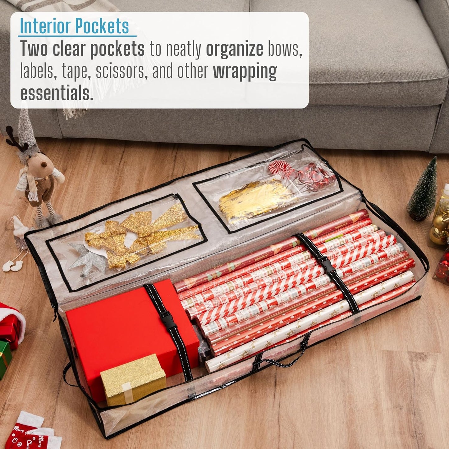 VENO Wrapping Paper Storage Bag - 5 Pack for Christmas Wreaths | Multi-Use Gift Storage Solution