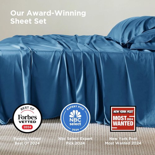 Bedsure Cooling Bed Sheets - Rayon from Bamboo, Breathable & Soft | Full Size, Deep Pocket Up to 16 Inches, Teal