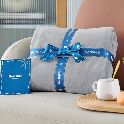 Bedsure GentleSoft Fleece Blanket - Lightweight Plush Cozy Twin Size Light Grey, 60x80 Inches