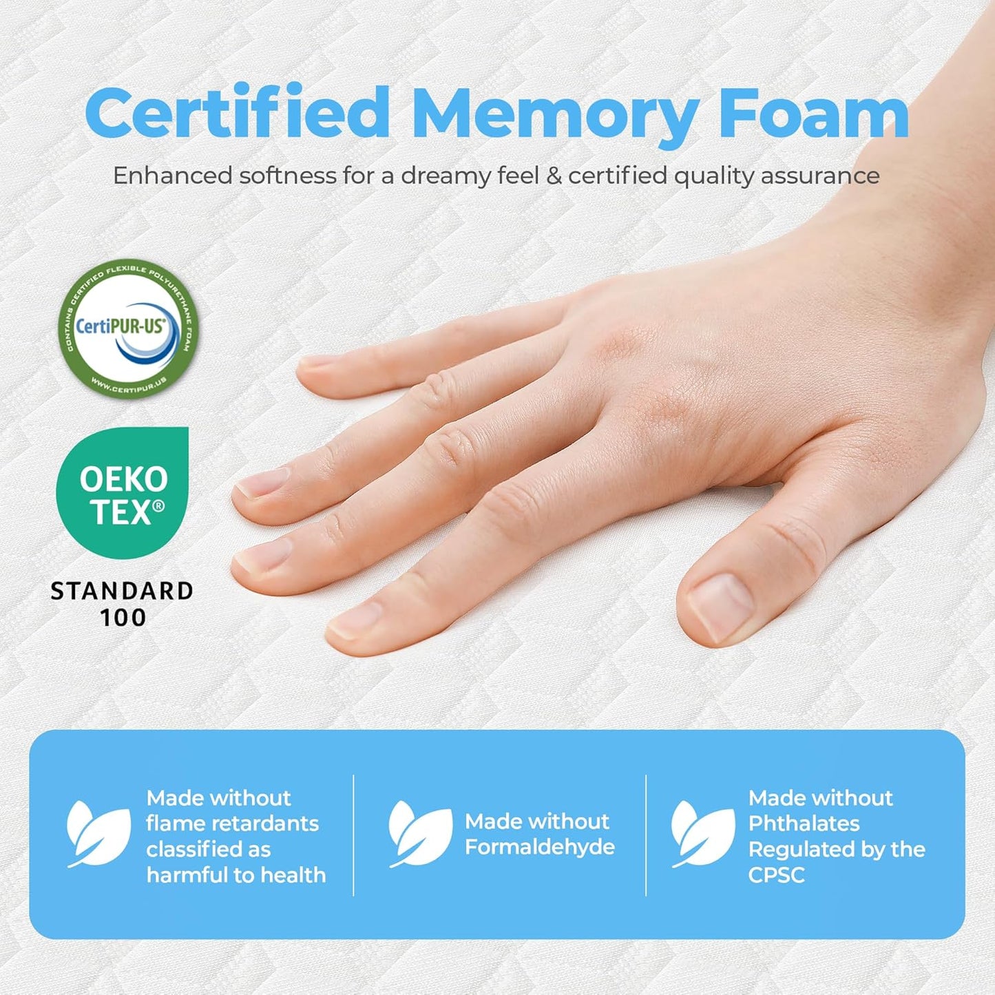 Neo Sleep 10 Inch Twin Cooling Gel Memory Foam Mattress - Medium Firm, Pressure Relief, CertiPUR-US Certified