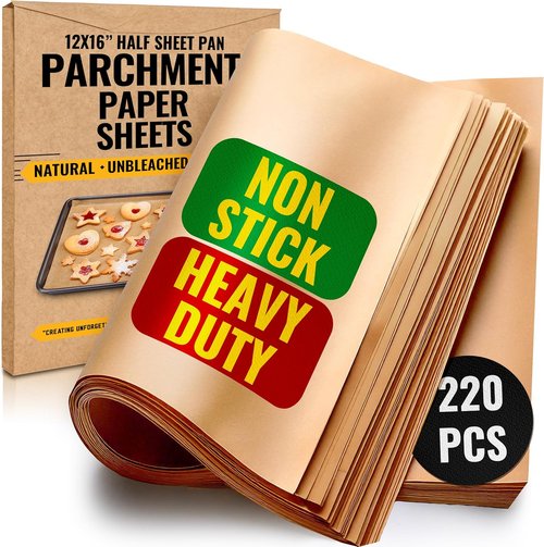Baker's Signature Parchment Paper Baking Sheets - 220 PCS, 12x16 Inches | Non-Stick, Unbleached & Safe