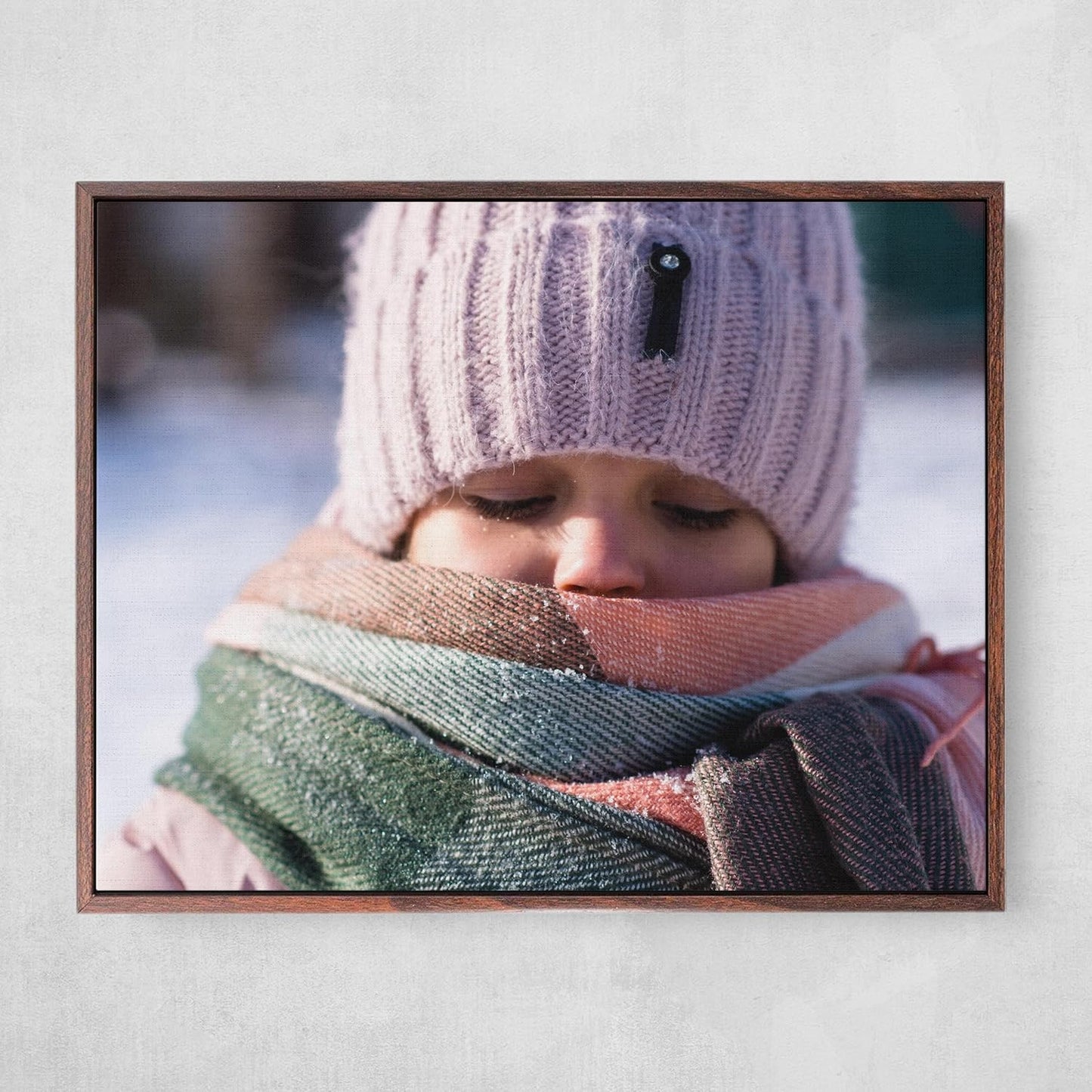 P&L ART Personalized Canvas Prints - Transform Photos into Stunning Wall Art | 12x16 Walnut Framed Decor