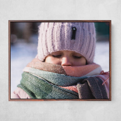 P&L ART Personalized Canvas Prints - Transform Photos into Stunning Wall Art | 12x16 Walnut Framed Decor