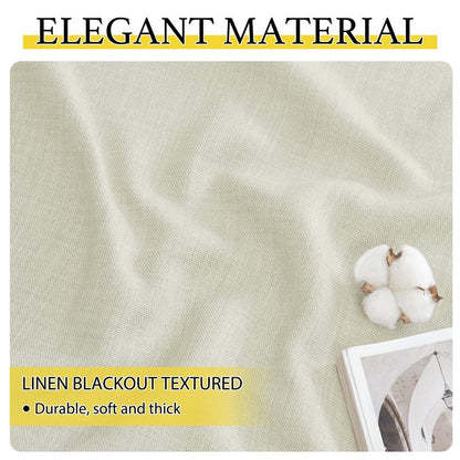 NICETOWN 24 inch Long Blackout Tiers, Farmhouse Grommet Half Window Curtains, Light Block Small Window Valances for Kitchen Cupboard, Covering for Bathroom, W34 x L24, Natural, 2 Panels