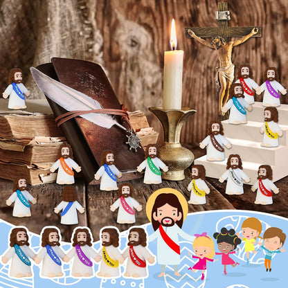 Bamamon Mini Jesus Figurines - 30 Pcs Easter Christ Toys for Sunday School & Baptism Gifts