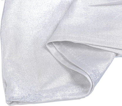 MDS Spandex Foil Chair Sashes - Universal Elastic Stretch Bow Ties with Buckle | Metallic Silver, Pack of 75