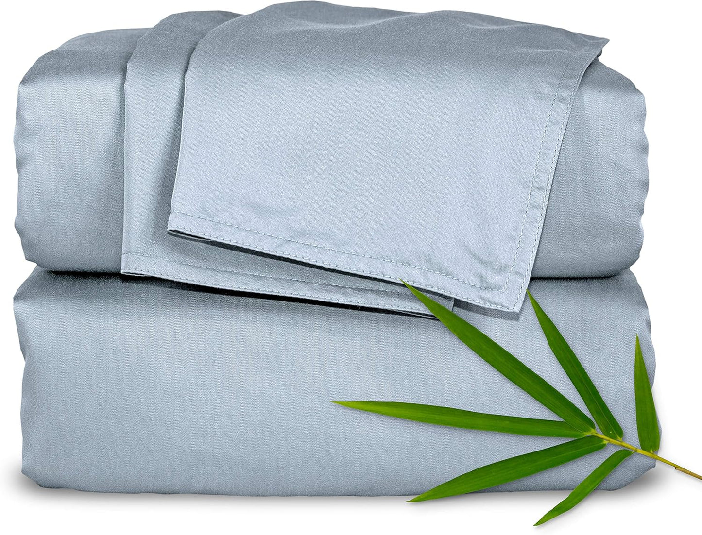 Pure Bamboo Twin Sheets - Luxuriously Soft 100% Organic Viscose Bed Sheet Set | Cooling & Durable (Twin, Sterling Blue)