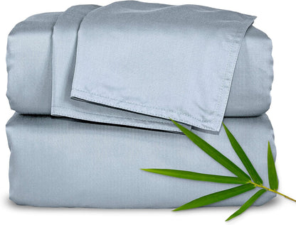 Pure Bamboo Twin Sheets - Luxuriously Soft 100% Organic Viscose Bed Sheet Set | Cooling & Durable (Twin, Sterling Blue)