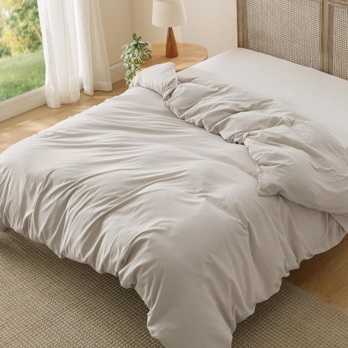 Bedsure Duvet Cover - King Size Extra Soft Prewashed Cotton-Like Polyester | 104x90 Inches with Zipper Closure
