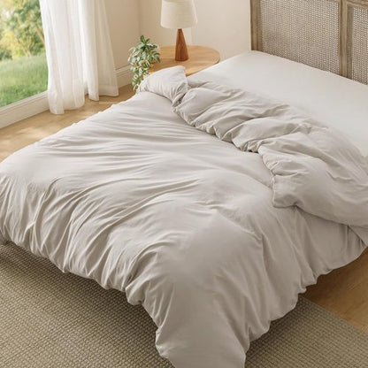 Bedsure Duvet Cover - King Size Extra Soft Prewashed Cotton-Like Polyester | 104x90 Inches with Zipper Closure