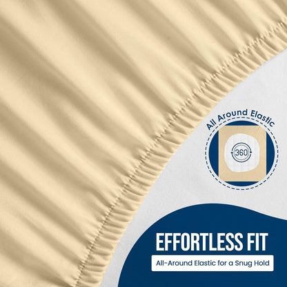 Utopia Bedding Twin Size Mattress Protector - Waterproof Terry Cover | Soft, Breathable & Deep Pocket 15" (Beige)