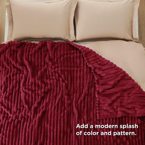 Bedsure GentleSoft Red Fleece Blanket for Couch - Cozy Soft Blankets for Women, Cute Small Throws for Girls, 108x90 Inches