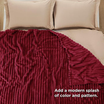 Bedsure GentleSoft Red Blanket for Couch - Cozy Soft Blankets for Women, Cute Small Throws for Girls, 90x90 Inches