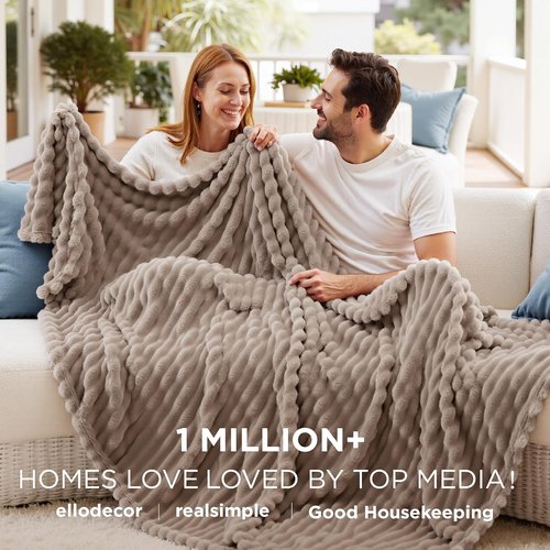 Bedsure GentleSoft Light Brown Throw Blanket - Cozy Fleece Couch Blanket, 50x60 Inches