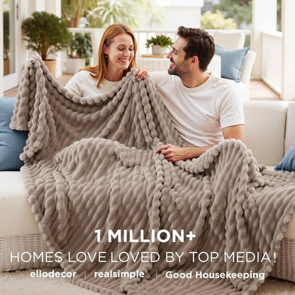 Bedsure GentleSoft Throw Blanket - Cozy Light Brown Fleece for Couch | Perfect 50x60 Inches Size