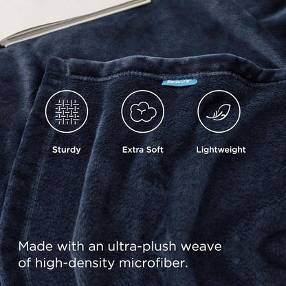 Bedsure GentleSoft Throw Blanket - Cozy Navy Blue Fleece for Home Decor | 50x60 Inches, 300GSM