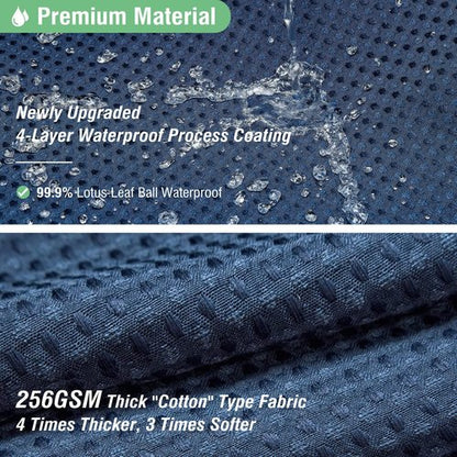 Dynamene Stall Fabric Shower Curtain - 54 inch Wide Waffle Weave Weighted Thick Cloth Shower Curtains for Bathroom, Heavy Duty Hotel Spa Luxury Bath Curtain Set with 10 Hooks, 54x72, Navy Blue