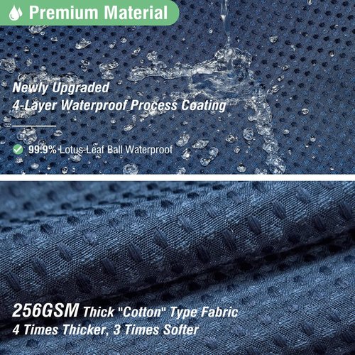 Dynamene Extra Wide Shower Curtain-108 Inch Wide Waffle Weave Weighted Thick Cloth Bathroom Shower Curtain, Neutral Heavy Duty Hotel Bath Curtain Set with 18 Plastic Hooks,108x72, Navy Blue