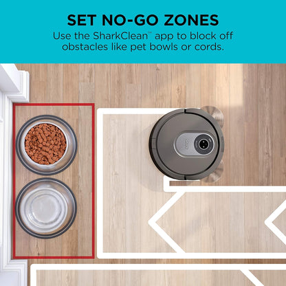 Shark AI Robot Vacuum - Smart Mapping & Scheduling | Pet Hair Pickup | Black/Silver (RV2001)