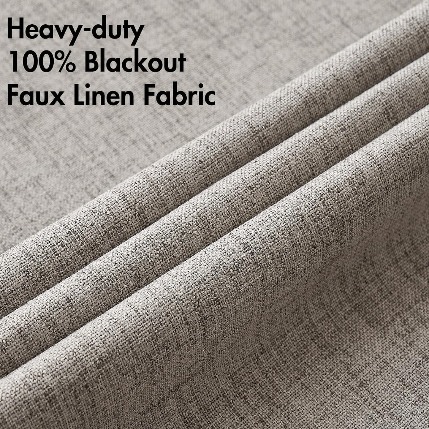 MIULEE Blackout Linen Textured Curtains - Thermal Insulated Room Darkening Drapes | Warm Taupe, 52 x 63 Inch (2 Panels)