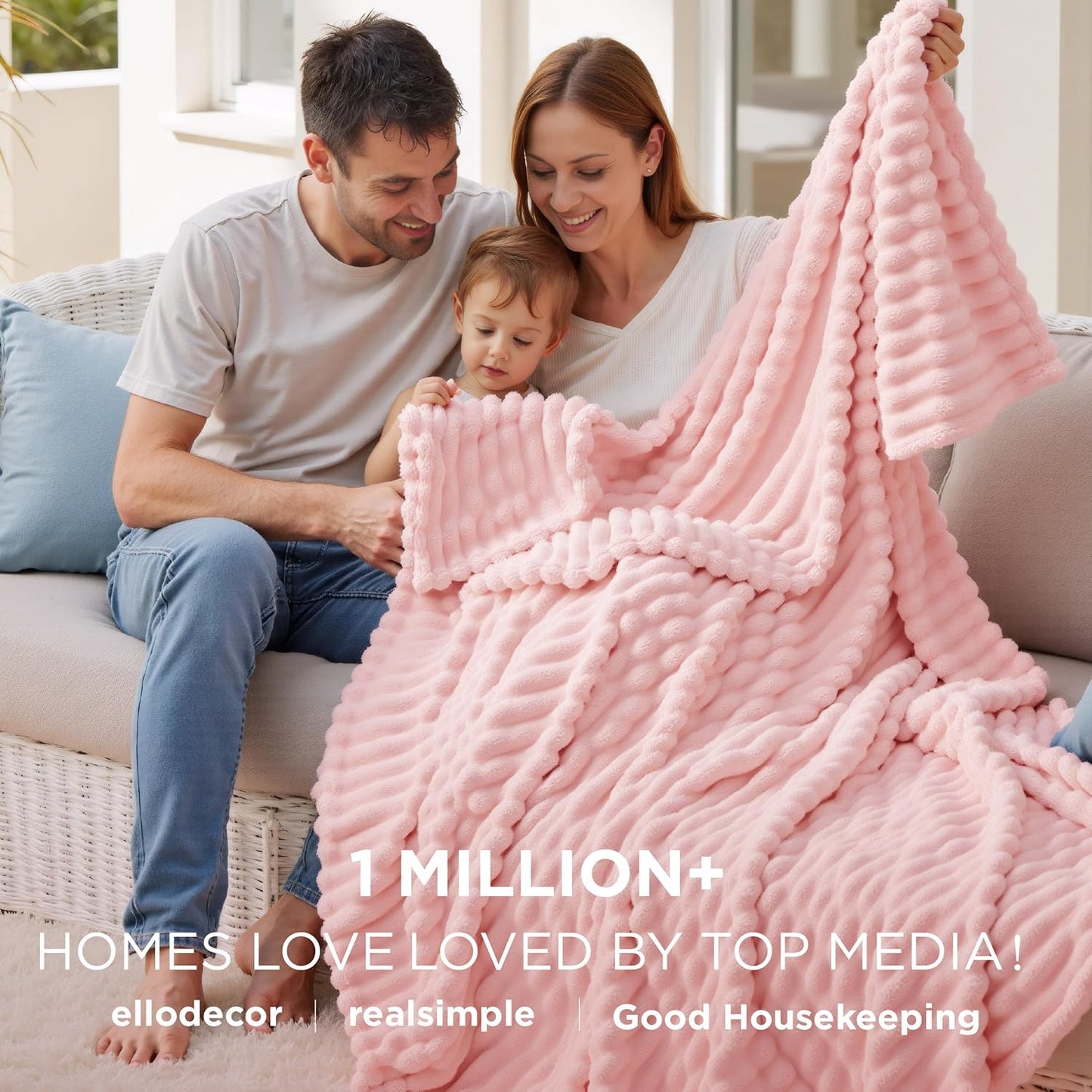 Bedsure GentleSoft Twin Blanket - Super Soft Coral Pink Fleece for Cozy Comfort | 60x80 Inches
