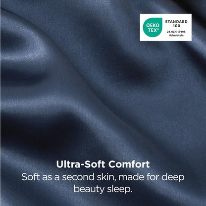 Bedsure Satin Pillowcases, Similar to Silk Pillow Cases Queen Size Set of 2, Pillow Case for Sleeping Women with Envelope Closure, Gifts for Women Men, Blue, 20x30 Inches, 2pcs