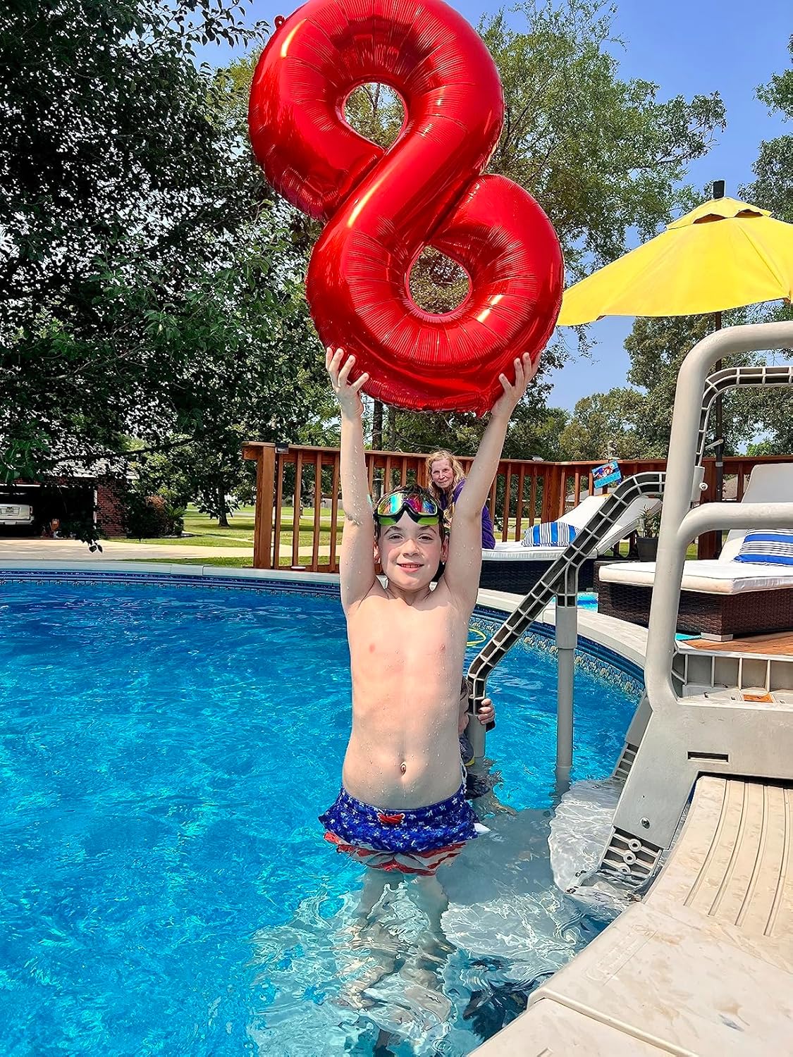 Red Number 8 Balloon by [Brand Name] - 40 Inch Birthday Decoration for Men & Boys | Perfect for 8th Birthday Parties, Weddings, Graduations