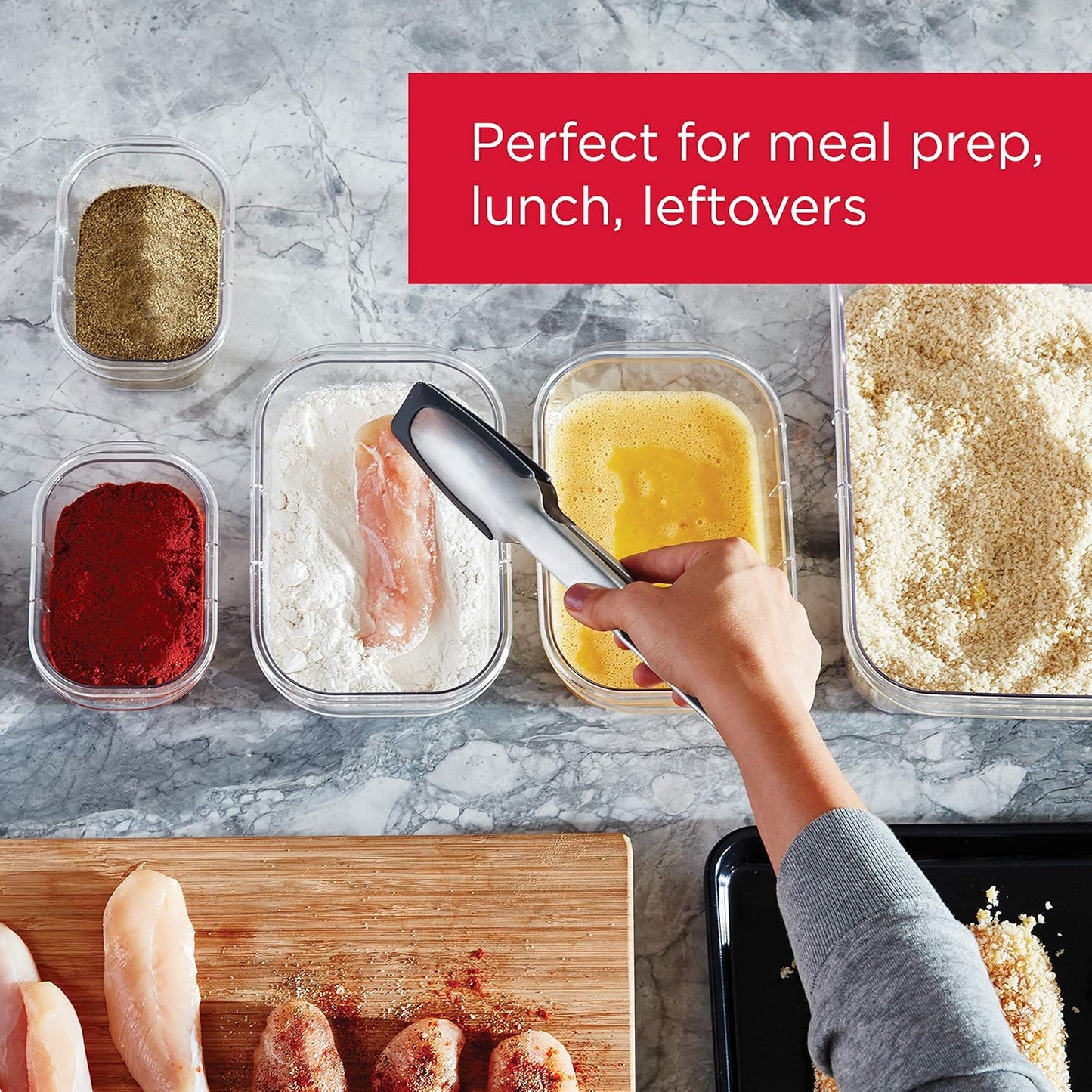 Rubbermaid Brilliance Food Storage Containers - 14-Piece Set, BPA-Free, Leak-Proof, Clear Design