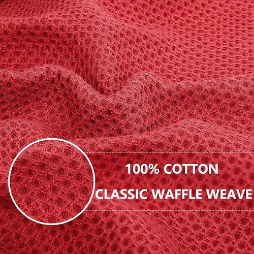 Homaxy 100% Cotton Dish Towels - Ultra Soft, Absorbent & Quick Drying | 13 x 28 Inches, 6-Pack, Brick Red