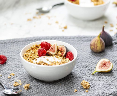 KooK Ceramic Cereal Bowls - 24 oz Deep Interior Porcelain Dishes | Microwave & Dishwasher Safe, Set of 6, Marshmallow White