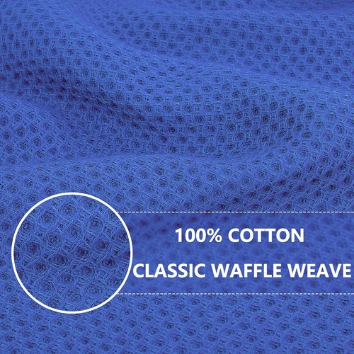 Homaxy Kitchen Dish Cloths - 100% Cotton Waffle Weave, Ultra Soft & Absorbent, 12 x 12 Inches, 12-Pack | Blueberry