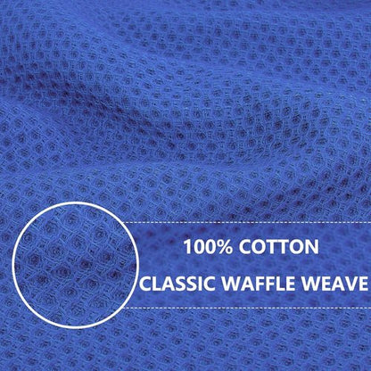 Homaxy Kitchen Dish Cloths - 100% Cotton Waffle Weave, Ultra Soft & Absorbent, 12 x 12 Inches, 12-Pack | Blueberry