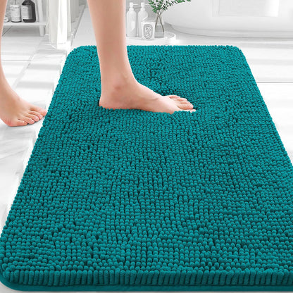 OLANLY Chenille Bath Rugs - Extra Soft & Absorbent | 36x24, Quick Dry, Machine Washable, Deep Lake