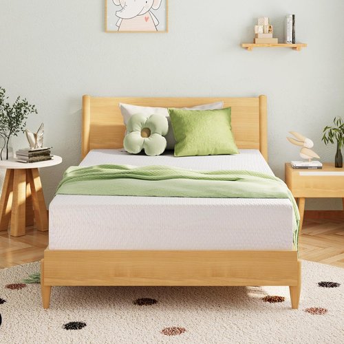 EGOHOME Twin Size Memory Foam Mattress - 10 Inch Cooling Gel for Pressure Relief | CertiPUR-US Certified, 75''L x 38''W, White