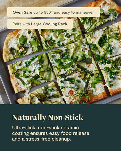 Caraway Non-Stick Ceramic Baking Sheet - Non-Toxic & PTFE Free - Ideal for Baking & Roasting - Large 18" x 13" - Marigold