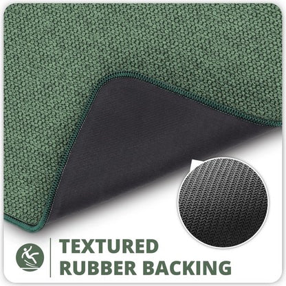 Bath Mat,Ultra Thin Bathroom Rugs,Rubber Bath Mats for Bathroom,No Slip Bath Rugs,Quick Dry,Machine Washable,Low Pile,Absorbent,Shower Outside,Sink,Home Decor Accessories.Green,1'5"x2'3"(17x27inch)